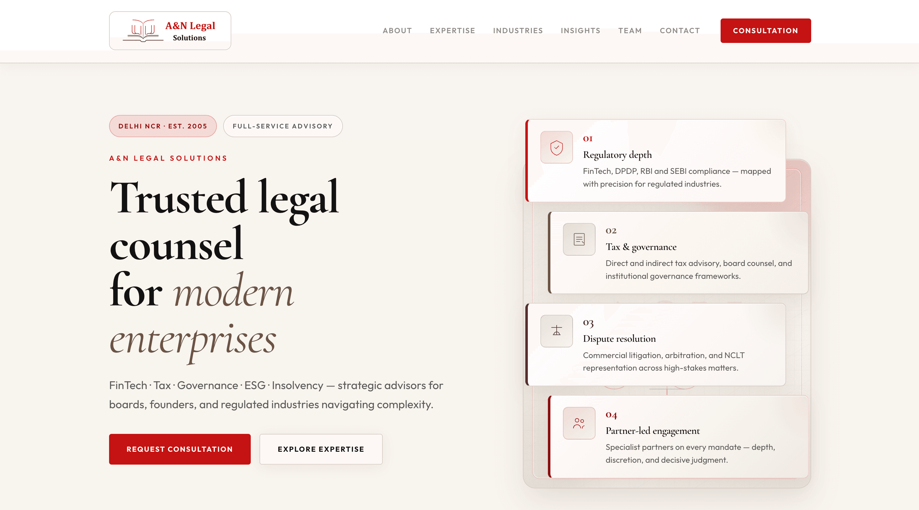 A&N Legal Solutions dashboard
